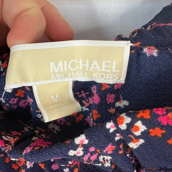 Michael Michael Kors Floral Print Off The Shoulder Top Short Sleeve Size M - Picture 9 of 12